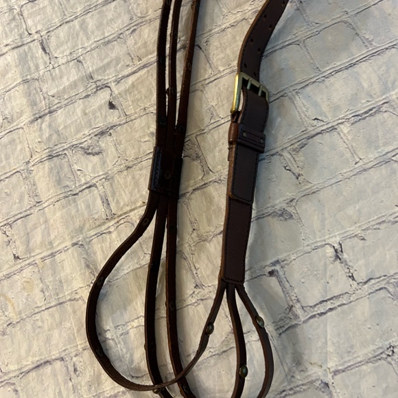 LAKE SHORE DRIVE BROWN BOHEMIAN LEATHER BRASS STUDS WOMEN’S BELT SIZE XL - Picture 9 of 11